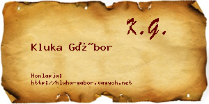 Kluka Gábor névjegykártya